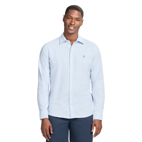 トップス HIGH NECK CHAMBRAY SHT TENDERLOIN LUXURY SPORT L/S STRIPED SHIRT - CHAMBRAY BLUE – IZOD