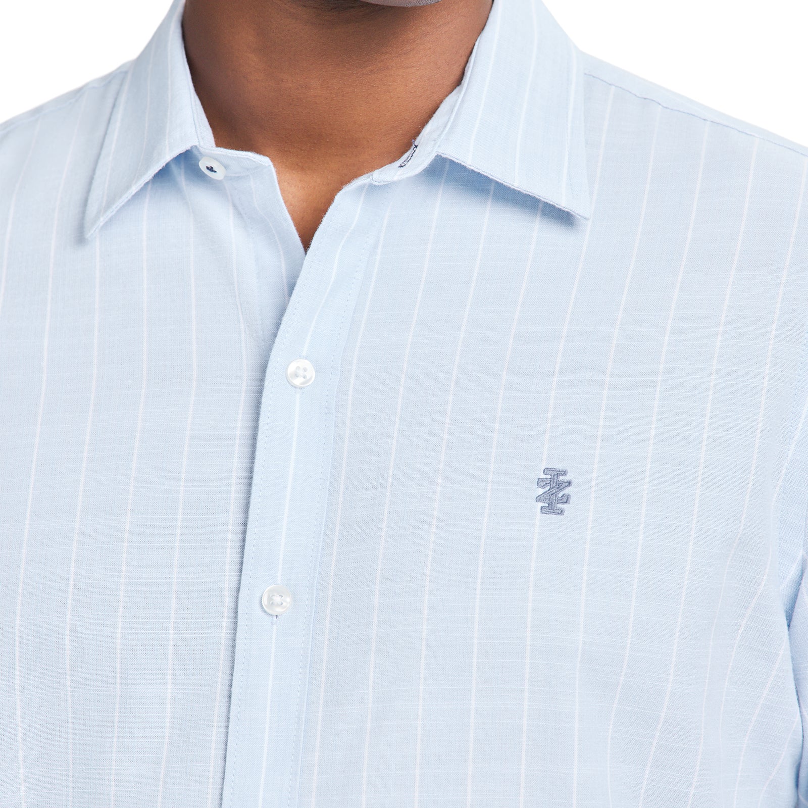 LUXURY SPORT L/S STRIPED SHIRT - CHAMBRAY BLUE – IZOD