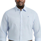 BIG & TALL LUXURY SPORT L/S BUTTON-DOWN SHIRT - CHAMBRAY BLUE