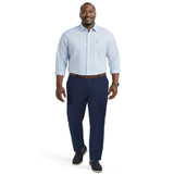 BIG & TALL LUXURY SPORT L/S BUTTON-DOWN SHIRT - CHAMBRAY BLUE