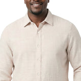 BIG & TALL LUXURY SPORT L/S BUTTON-DOWN SHIRT - CROCKERY