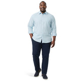 BIG & TALL LUXURY SPORT L/S BUTTON-DOWN SHIRT - MILKY BLUE