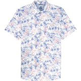 DOCKSIDE CHAMBRAY S/S PRINTED BUTTON-DOWN SHIRT - BRIGHT WHITE