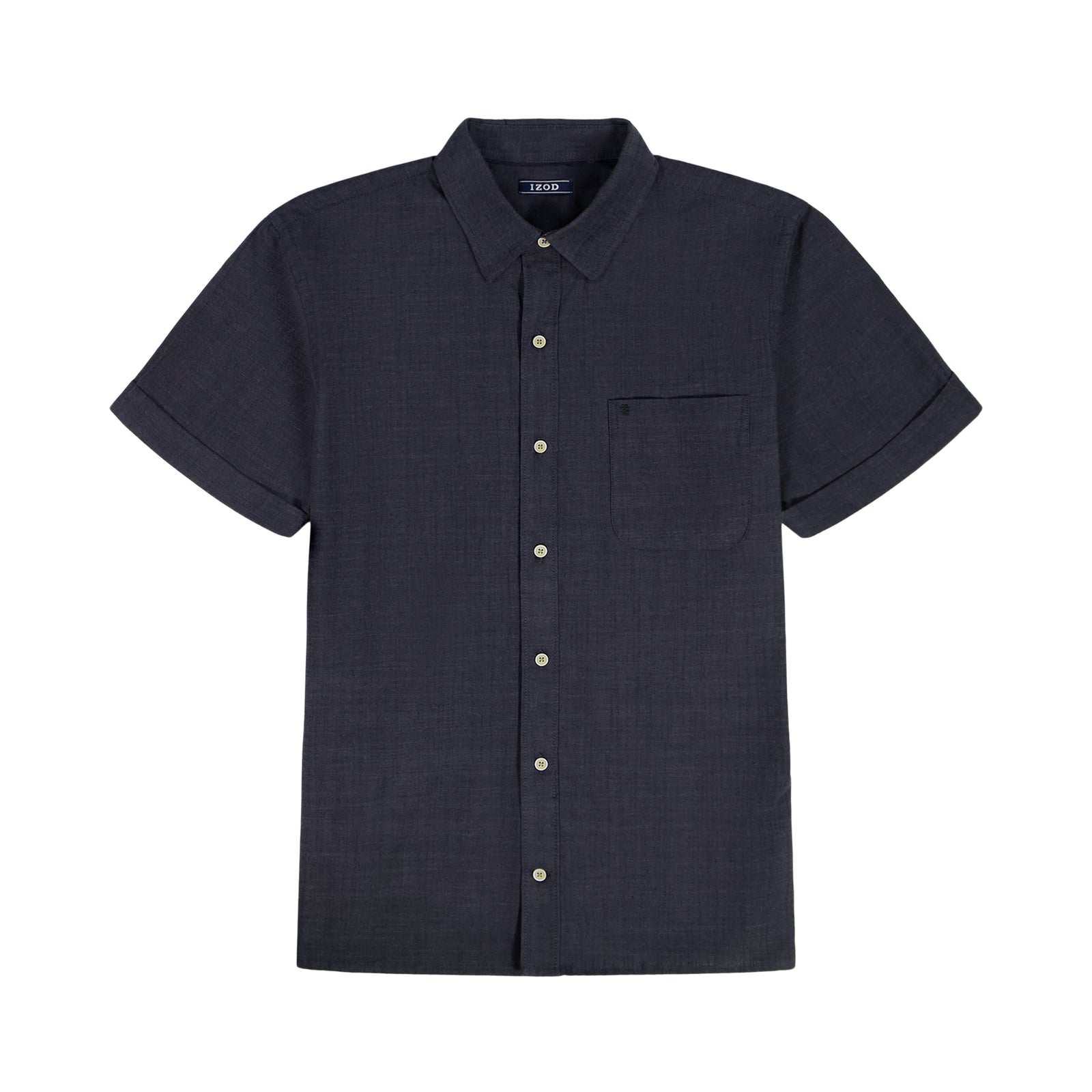 Luxury S/S Button-Down Shirt - Izod Sportswear - Black