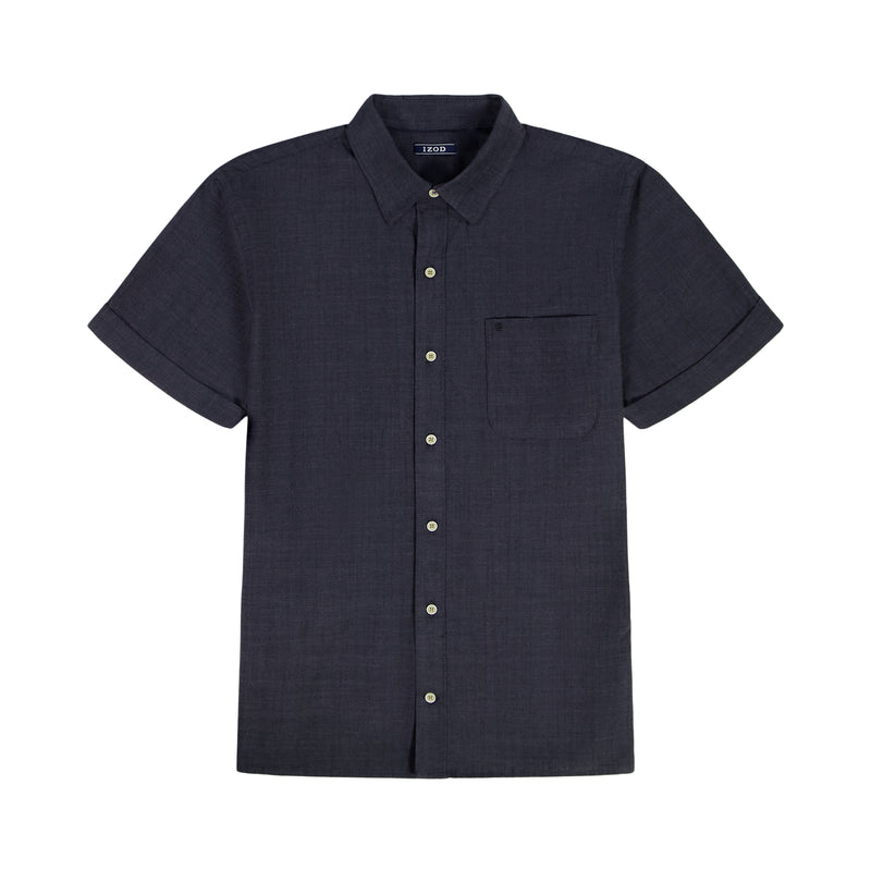 men's short sleeve button down collar dress shirts Men's Casual Button Down Short Sleeve Shirt in White Cotton Twill Medium
