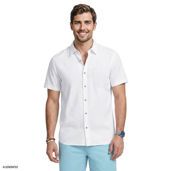 Luxury S/S Button-Down Shirt - IZOD Sportswear - Bright White