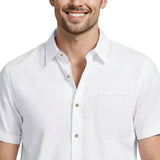 LUXURY S/S BUTTON-DOWN SHIRT - BRIGHT WHITE