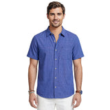 LUXURY S/S BUTTON-DOWN SHIRT - MEDIEVAL BLUE