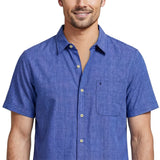 LUXURY S/S BUTTON-DOWN SHIRT - MEDIEVAL BLUE