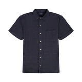 BIG & TALL LUXURY S/S BUTTON-DOWN SHIRT - BLACK
