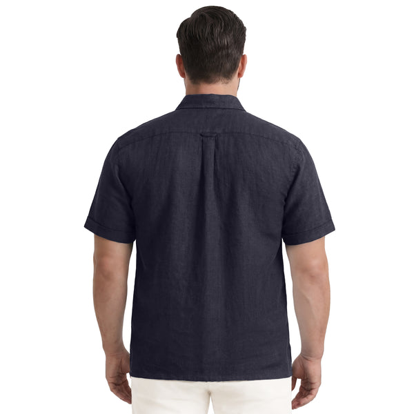 BIG & TALL LUXURY S/S BUTTON-DOWN SHIRT - BLACK – IZOD