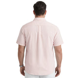 BIG & TALL LUXURY S/S BUTTON-DOWN SHIRT - CROCKERY