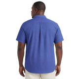 BIG & TALL LUXURY S/S BUTTON-DOWN SHIRT - MEDIEVAL BLUE