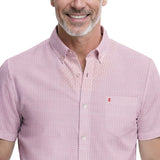 BREEZE S/S PRINTED BUTTON-DOWN SHIRT - PINK LEMONADE