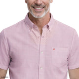 BREEZE S/S PRINTED BUTTON-DOWN SHIRT - PINK LEMONADE