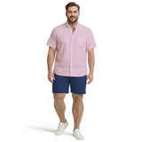 BIG & TALL BREEZE S/S PRINTED BUTTON-DOWN SHIRT - PINK LEMONADE