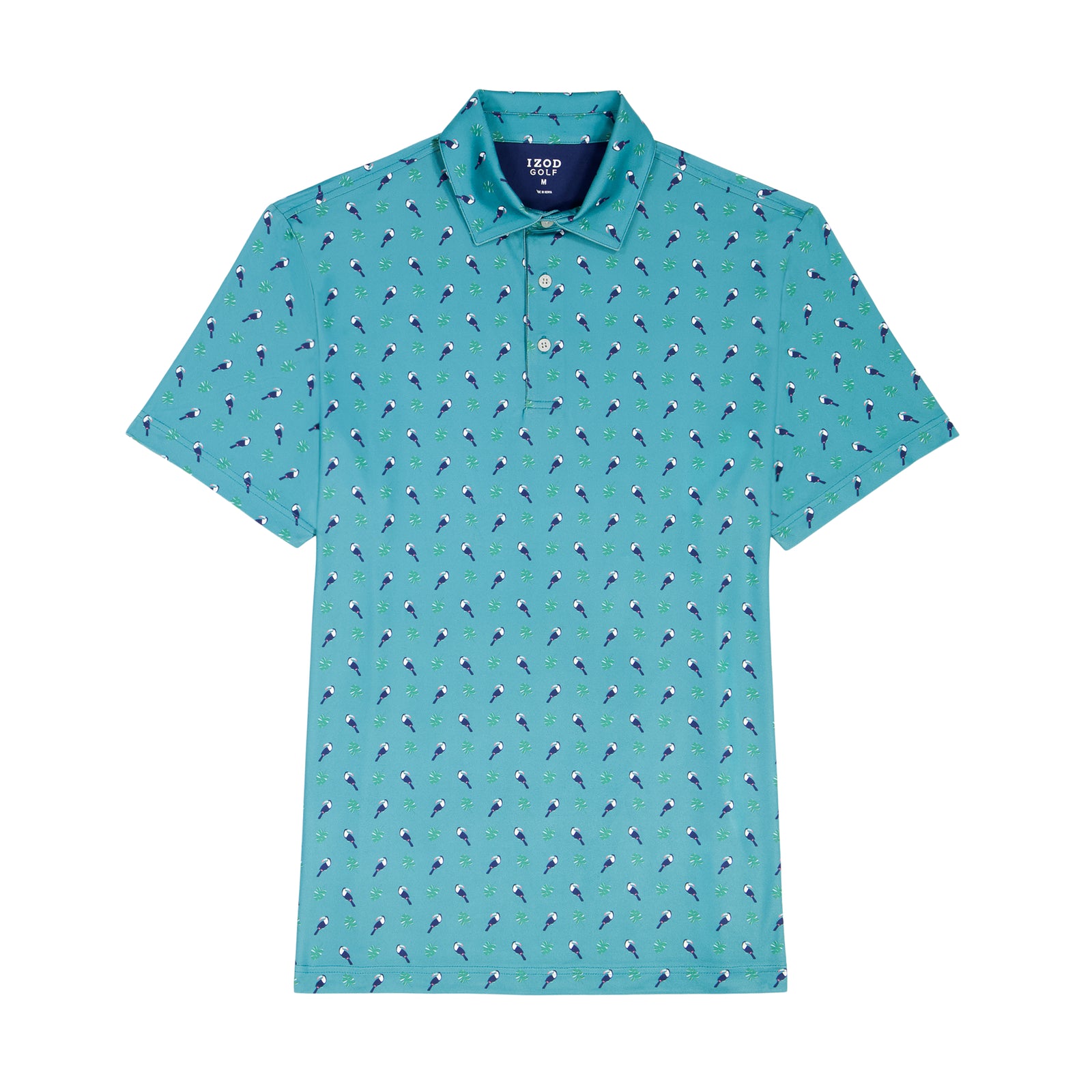 BIG & TALL GOLF SWINGFLEX ELITE PRINTED POLO - TEAL – IZOD