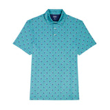 BIG & TALL GOLF SWINGFLEX ELITE S/S PRINTED POLO - TEAL