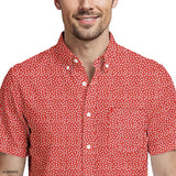 BREEZE S/S PRINTED BUTTON-DOWN SHIRT - SALTWATER RED