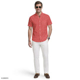 BREEZE S/S PRINTED BUTTON-DOWN SHIRT - SALTWATER RED