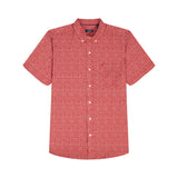 BIG & TALL BREEZE S/S PRINTED BUTTON-DOWN SHIRT - SALTWATER RED