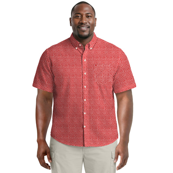 big and tall red dress shirt Elvqul Mens Formal Shirts Collar Solid Color Long Sleeve Big and Tall Shirts for Men Red, Men's, Size: 2XL