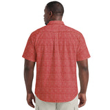 BIG & TALL BREEZE S/S PRINTED BUTTON-DOWN SHIRT - SALTWATER RED