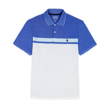 ADVANTAGE PERFORMANCE STRIPED POLO - CORNFLOWER BLUE