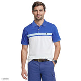 ADVANTAGE PERFORMANCE STRIPED POLO - CORNFLOWER BLUE
