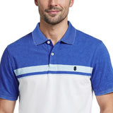 ADVANTAGE PERFORMANCE STRIPED POLO - CORNFLOWER BLUE