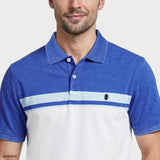 ADVANTAGE PERFORMANCE STRIPED POLO - CORNFLOWER BLUE