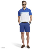 ADVANTAGE PERFORMANCE STRIPED POLO - CORNFLOWER BLUE