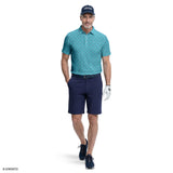 GOLF SWINGFLEX DOBBY SHORT - MEDIEVAL BLUE HTHR