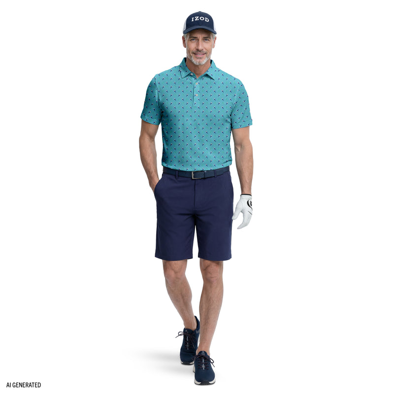 GOLF SWINGFLEX DOBBY SHORT - MEDIEVAL BLUE HTHR – IZOD