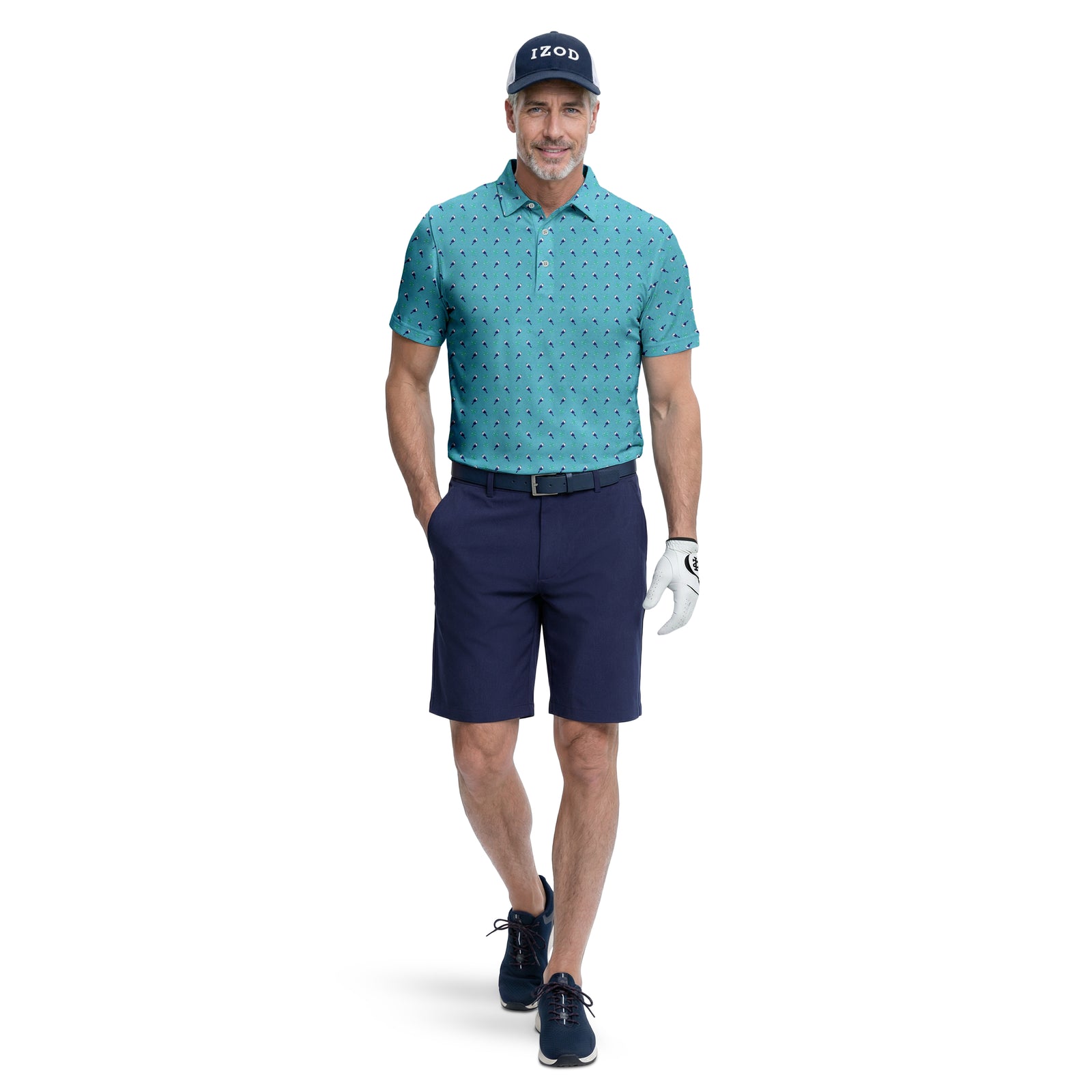 GOLF SWINGFLEX DOBBY SHORT - MEDIEVAL BLUE HTHR – IZOD