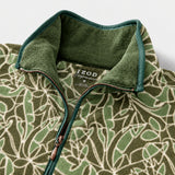 ALEX FLEECE PRINTED QUARTER-ZIP PULLOVER - BRONZE GREEN