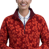 ALEX FLEECE QUARTER-ZIP PULLOVER - RED OCHRE