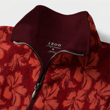 ALEX FLEECE PRINTED QUARTER-ZIP PULLOVER - RED OCHRE