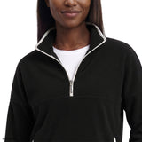 ALEX FLEECE QUARTER-ZIP PULLOVER - CAVIAR