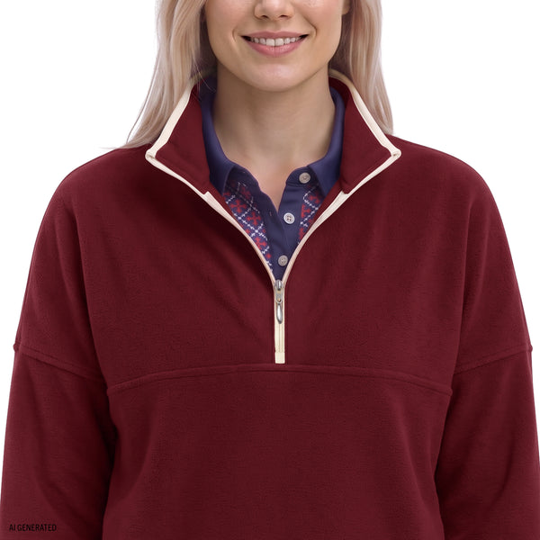ALEX FLEECE QUARTER-ZIP PULLOVER - CHOCOLATE TRUFFLE – IZOD