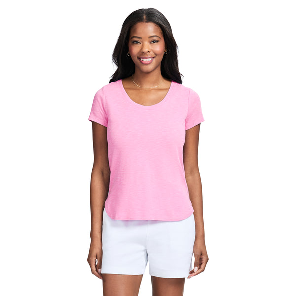 ALEX SHORT SLEEVE SLUB T-SHIRT - SACHET PINK