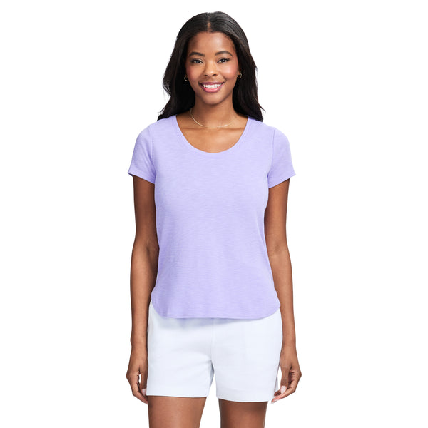 ALEX SHORT SLEEVE SLUB T-SHIRT - VIOLET TULIP