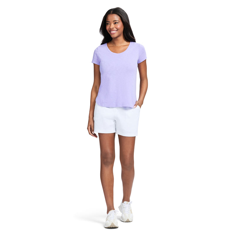 ALEX SHORT SLEEVE SLUB T-SHIRT - VIOLET TULIP