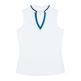 VEE-RONICA COLLARLESS POLO  - BRIGHT WHITE