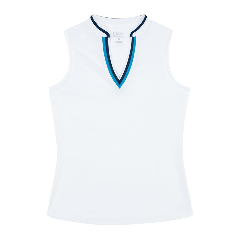 VEE-RONICA COLLARLESS POLO  - BRIGHT WHITE