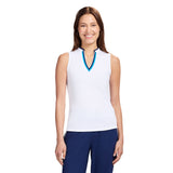 VEE-RONICA COLLARLESS POLO  - BRIGHT WHITE