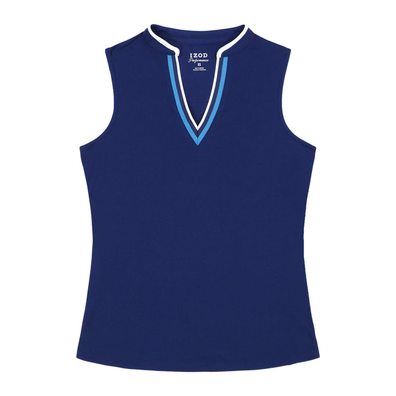 VEE-RONICA COLLARLESS POLO  - MEDIEVAL BLUE