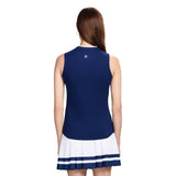 VEE-RONICA COLLARLESS POLO  - MEDIEVAL BLUE