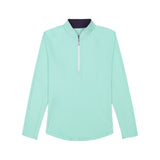 PALOMA PERFORMANCE STRETCH LONG SLEEVE 1/4 ZIP PULLOVER - ICE GREEN