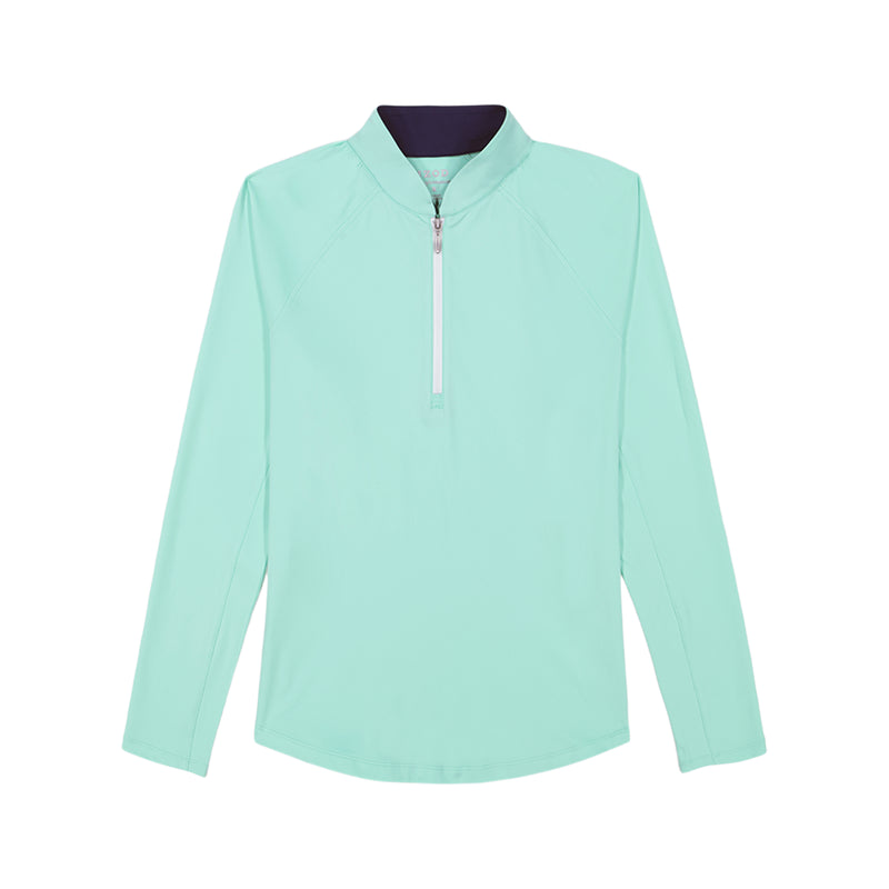 PALOMA PERFORMANCE STRETCH LONG SLEEVE 1/4 ZIP PULLOVER - ICE GREEN